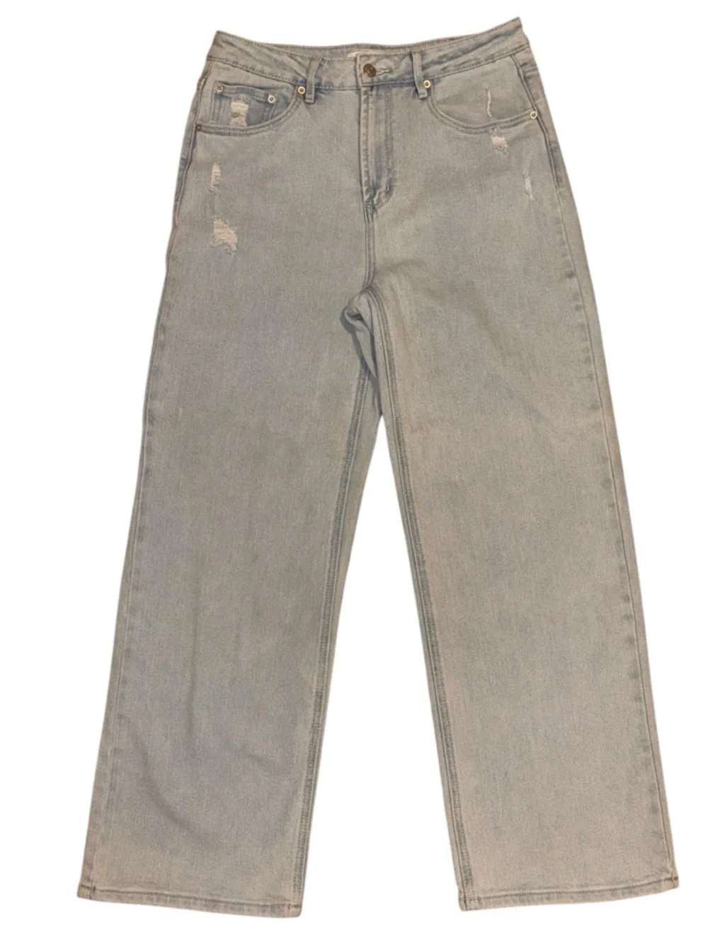 Altar'd State Kensington Light Blue Straight Leg Jeans Size 30 Light Distressing